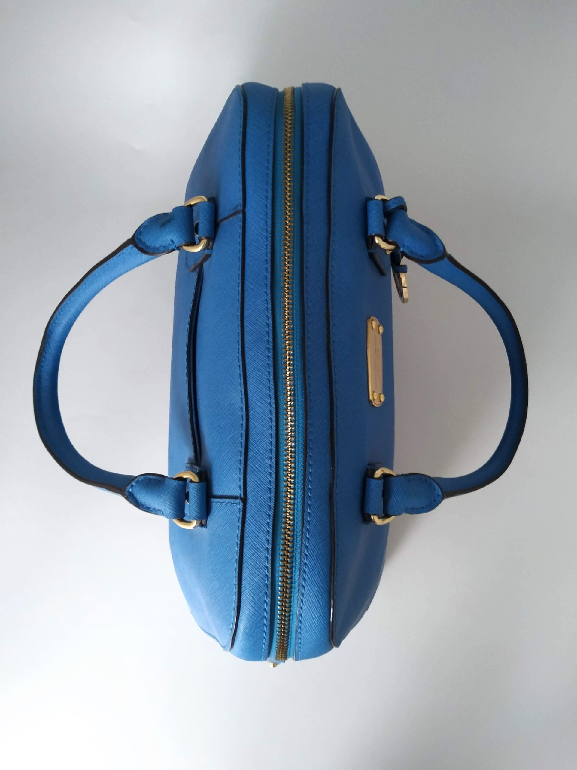 MK Michael Kors Boston Large Satchel Bright Blue Saffiano Leather Bag -  Earth Luxury