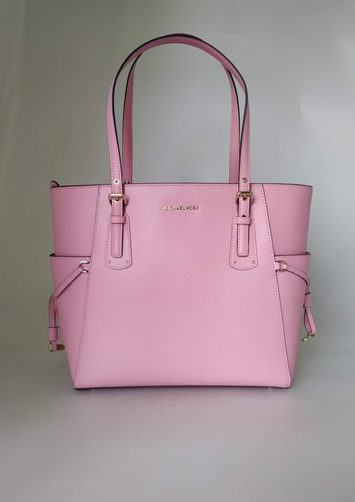 Michael Kors Voyager Pink Crossgrain Leather Tote - Earth Luxury