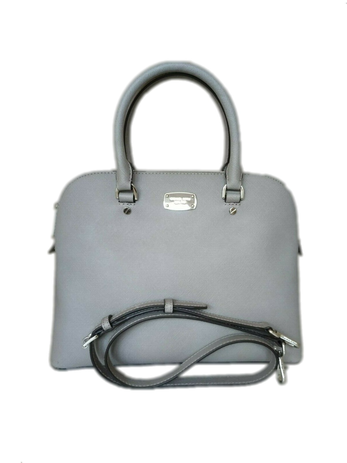 MK Michael Kors Cindy L Pearl Grey Saffiano Leather Bag - Earth Luxury